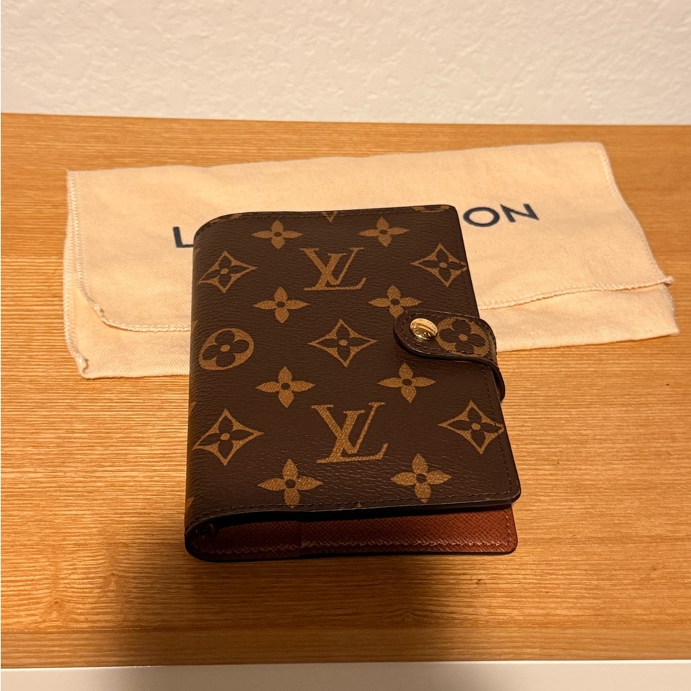 Louis Vuitton Brown and Tan Monogram PM Agenda- Authentic